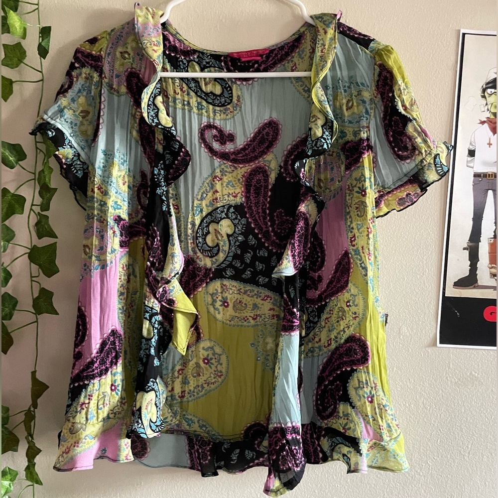ColorFul Throw Over Blouse
